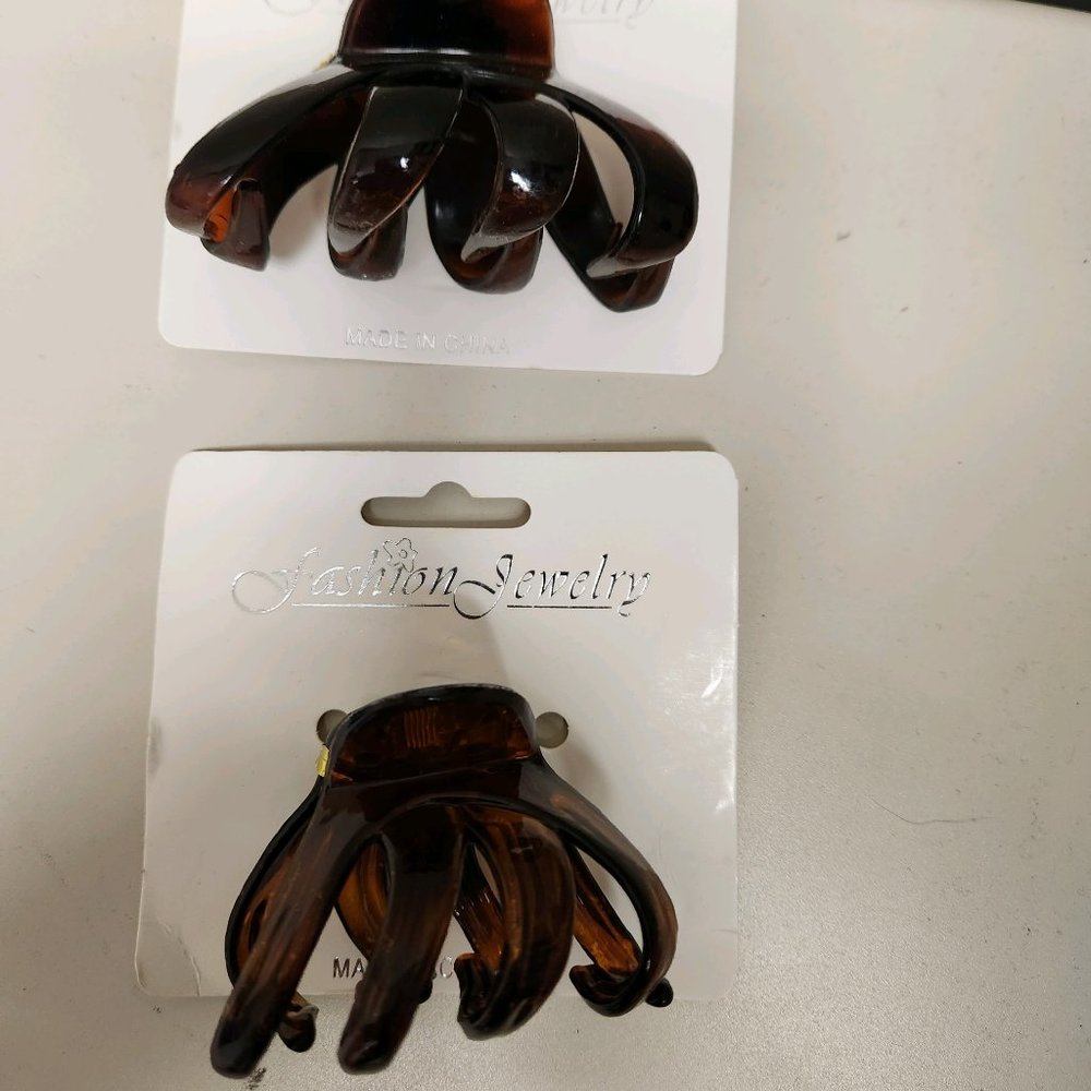 Brown hair clips